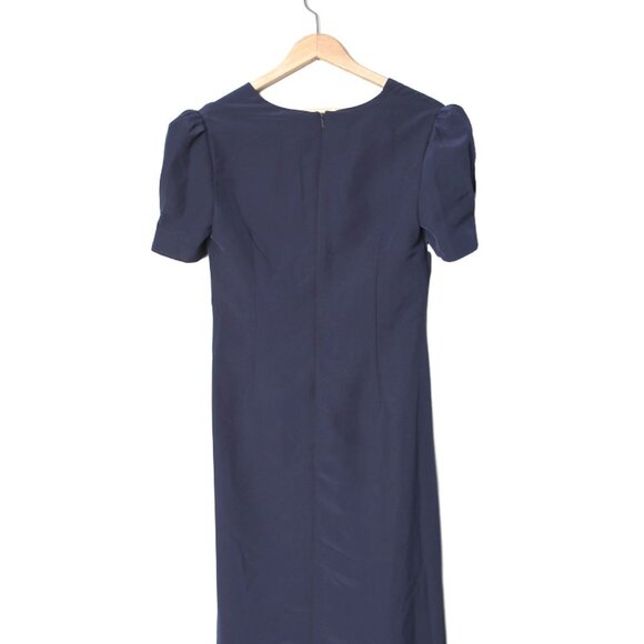 Ieena For Mac Duggal Navy Beaded Cutout Column Gown Plung Neck Sz 8 $458 - Picture 12 of 12